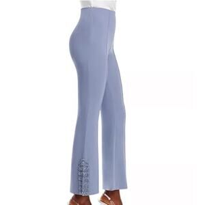 Cinq a Sept NWT Kayden Embellished Dress Pants Blue Size 0 Beaded Ankle Pleated